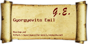 Gyorgyevits Emil névjegykártya